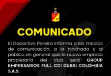 Deportivo Pereira revela a su nuevo dueño: Group Empresarios Full CCI Colombia Dubai