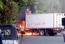 Incendian dos camiones en la vía Tadó – Pereira, presunto ataque del ELN