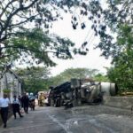 En video| Aparatoso accidente: mezcladora estrelló varias motocicletas