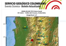 Sismo de magnitud 4.7 se registró en el Valle del Cauca