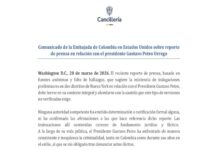 Colombia desmiente rumores sobre investigación de Petro en EE. UU.