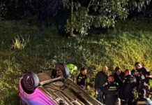 Persecución policial terminó en volcamiento y recaptura