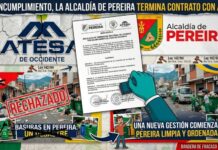 ATENCIÓN: La Alcaldía de Pereira anunció que daría por terminado el contrato con Atesa de Occidente, empresa encargada de la recolección de basuras, por presuntos incumplimientos.