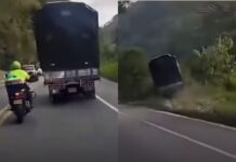 EN VIDEO: Tragedia en vías de Caldas, conductor cayó al río Cauca tras aparente microsueño y murió en el lugar