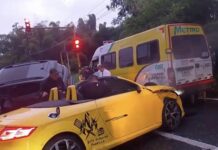 En video| Siete vehículos involucrados en aparatoso accidente por presunto conductor ebrio