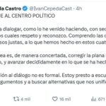 Iván Cepeda expresa en X su disposición a dialogar con sectores del centro político