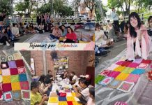 Jóvenes y abuelas se unen para tejer cobijas para los damnificados del terremoto en Pereira